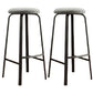 Modern Armless Backrest Counter Stool Iron Living Room Bar Stool with Cushion and Pedal Light Gray 2 Piece Set Clearhalo 'Bar Furniture' 'Bar Stools' 'bar_stools' 'furn' 'furn_bar_stools' 'furniture_bar_stools' 'Kitchen & Dining Furniture' 'kitchen&dining_furn' 'kitchen' 'kitchen_furn' Furniture' 4513134