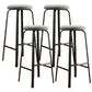 Modern Armless Backrest Counter Stool Iron Living Room Bar Stool with Cushion and Pedal Light Gray 4 Piece Set Clearhalo 'Bar Furniture' 'Bar Stools' 'bar_stools' 'furn' 'furn_bar_stools' 'furniture_bar_stools' 'Kitchen & Dining Furniture' 'kitchen&dining_furn' 'kitchen' 'kitchen_furn' Furniture' 4513135