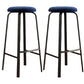 Modern Armless Backrest Counter Stool Iron Living Room Bar Stool with Cushion and Pedal Royal Blue 2 Piece Set Clearhalo 'Bar Furniture' 'Bar Stools' 'bar_stools' 'furn' 'furn_bar_stools' 'furniture_bar_stools' 'Kitchen & Dining Furniture' 'kitchen&dining_furn' 'kitchen' 'kitchen_furn' Furniture' 4513137
