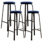 Modern Armless Backrest Counter Stool Iron Living Room Bar Stool with Cushion and Pedal Royal Blue 4 Piece Set Clearhalo 'Bar Furniture' 'Bar Stools' 'bar_stools' 'furn' 'furn_bar_stools' 'furniture_bar_stools' 'Kitchen & Dining Furniture' 'kitchen&dining_furn' 'kitchen' 'kitchen_furn' Furniture' 4513138