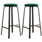 Modern Armless Backrest Counter Stool Iron Living Room Bar Stool with Cushion and Pedal Dark Green 2 Piece Set Clearhalo 'Bar Furniture' 'Bar Stools' 'bar_stools' 'furn' 'furn_bar_stools' 'furniture_bar_stools' 'Kitchen & Dining Furniture' 'kitchen&dining_furn' 'kitchen' 'kitchen_furn' Furniture' 4513140