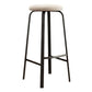 Modern Armless Backrest Counter Stool Iron Living Room Bar Stool with Cushion and Pedal Off-White 1 Piece Clearhalo 'Bar Furniture' 'Bar Stools' 'bar_stools' 'furn' 'furn_bar_stools' 'furniture_bar_stools' 'Kitchen & Dining Furniture' 'kitchen&dining_furn' 'kitchen' 'kitchen_furn' Furniture' 4513142