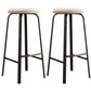 Modern Armless Backrest Counter Stool Iron Living Room Bar Stool with Cushion and Pedal Off-White 2 Piece Set Clearhalo 'Bar Furniture' 'Bar Stools' 'bar_stools' 'furn' 'furn_bar_stools' 'furniture_bar_stools' 'Kitchen & Dining Furniture' 'kitchen&dining_furn' 'kitchen' 'kitchen_furn' Furniture' 4513143