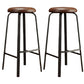 Modern Armless Backrest Counter Stool Iron Living Room Bar Stool with Cushion and Pedal Brown 2 Piece Set Clearhalo 'Bar Furniture' 'Bar Stools' 'bar_stools' 'furn' 'furn_bar_stools' 'furniture_bar_stools' 'Kitchen & Dining Furniture' 'kitchen&dining_furn' 'kitchen' 'kitchen_furn' Furniture' 4513146