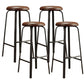 Modern Armless Backrest Counter Stool Iron Living Room Bar Stool with Cushion and Pedal Brown 4 Piece Set Clearhalo 'Bar Furniture' 'Bar Stools' 'bar_stools' 'furn' 'furn_bar_stools' 'furniture_bar_stools' 'Kitchen & Dining Furniture' 'kitchen&dining_furn' 'kitchen' 'kitchen_furn' Furniture' 4513147