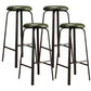 Modern Armless Backrest Counter Stool Iron Living Room Bar Stool with Cushion and Pedal Green 4 Piece Set Clearhalo 'Bar Furniture' 'Bar Stools' 'bar_stools' 'furn' 'furn_bar_stools' 'furniture_bar_stools' 'Kitchen & Dining Furniture' 'kitchen&dining_furn' 'kitchen' 'kitchen_furn' Furniture' 4513150