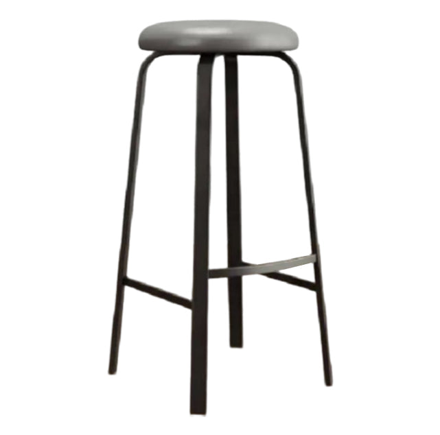 Modern Armless Backrest Counter Stool Iron Living Room Bar Stool with Cushion and Pedal Grey 1 Piece Clearhalo 'Bar Furniture' 'Bar Stools' 'bar_stools' 'furn' 'furn_bar_stools' 'furniture_bar_stools' 'Kitchen & Dining Furniture' 'kitchen&dining_furn' 'kitchen' 'kitchen_furn' Furniture' 4513154