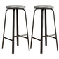 Modern Armless Backrest Counter Stool Iron Living Room Bar Stool with Cushion and Pedal Grey 2 Piece Set Clearhalo 'Bar Furniture' 'Bar Stools' 'bar_stools' 'furn' 'furn_bar_stools' 'furniture_bar_stools' 'Kitchen & Dining Furniture' 'kitchen&dining_furn' 'kitchen' 'kitchen_furn' Furniture' 4513155