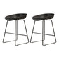 Modern Style Iron Bar Stool with Footrest Nordic Style Tavern Simple Bar Stool Black 2 Piece Set Short Stool(18"H) Clearhalo 'Bar Furniture' 'Bar Stools' 'bar_stools' 'furn' 'furn_bar_stools' 'furniture_bar_stools' 'Kitchen & Dining Furniture' 'kitchen&dining_furn' 'kitchen' 'kitchen_furn' Furniture' 4513162