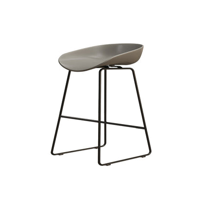 Modern Style Iron Bar Stool with Footrest Nordic Style Tavern Simple Bar Stool Grey 1 Piece Short Stool(18"H) Clearhalo 'Bar Furniture' 'Bar Stools' 'bar_stools' 'furn' 'furn_bar_stools' 'furniture_bar_stools' 'Kitchen & Dining Furniture' 'kitchen&dining_furn' 'kitchen' 'kitchen_furn' Furniture' 4513175