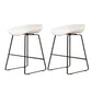 Modern Style Iron Bar Stool with Footrest Nordic Style Tavern Simple Bar Stool White 2 Piece Set Short Stool(18"H) Clearhalo 'Bar Furniture' 'Bar Stools' 'bar_stools' 'furn' 'furn_bar_stools' 'furniture_bar_stools' 'Kitchen & Dining Furniture' 'kitchen&dining_furn' 'kitchen' 'kitchen_furn' Furniture' 4513185