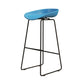 Modern Style Iron Bar Stool with Footrest Nordic Style Tavern Simple Bar Stool Blue 1 Piece Bar Stool(30"H) Clearhalo 'Bar Furniture' 'Bar Stools' 'bar_stools' 'furn' 'furn_bar_stools' 'furniture_bar_stools' 'Kitchen & Dining Furniture' 'kitchen&dining_furn' 'kitchen' 'kitchen_furn' Furniture' 4513216