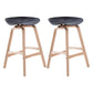 Scandinavia Style Bar-stool Wooden Legs PP Seat for Restaurant Bar Black 2 Piece Set Counter Stool(26"H) Clearhalo 'Bar Furniture' 'Bar Stools' 'bar_stools' 'furn' 'furn_bar_stools' 'furniture_bar_stools' 'Kitchen & Dining Furniture' 'kitchen&dining_furn' 'kitchen' 'kitchen_furn' Furniture' 4514699