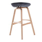 Scandinavia Style Bar-stool Wooden Legs PP Seat for Restaurant Bar Black 1 Piece Bar Stool(30"H) Clearhalo 'Bar Furniture' 'Bar Stools' 'bar_stools' 'furn' 'furn_bar_stools' 'furniture_bar_stools' 'Kitchen & Dining Furniture' 'kitchen&dining_furn' 'kitchen' 'kitchen_furn' Furniture' 4514702