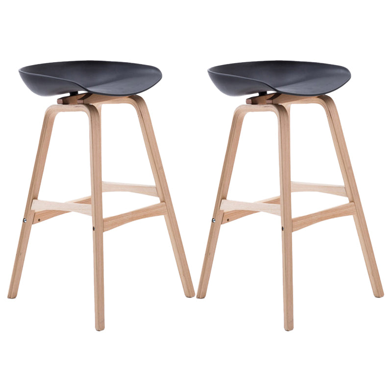 Scandinavia Style Bar-stool Wooden Legs PP Seat for Restaurant Bar Black 2 Piece Set Bar Stool(30"H) Clearhalo 'Bar Furniture' 'Bar Stools' 'bar_stools' 'furn' 'furn_bar_stools' 'furniture_bar_stools' 'Kitchen & Dining Furniture' 'kitchen&dining_furn' 'kitchen' 'kitchen_furn' Furniture' 4514705