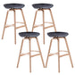 Scandinavia Style Bar-stool Wooden Legs PP Seat for Restaurant Bar Black 4 Piece Set Bar Stool(30"H) Clearhalo 'Bar Furniture' 'Bar Stools' 'bar_stools' 'furn' 'furn_bar_stools' 'furniture_bar_stools' 'Kitchen & Dining Furniture' 'kitchen&dining_furn' 'kitchen' 'kitchen_furn' Furniture' 4514707