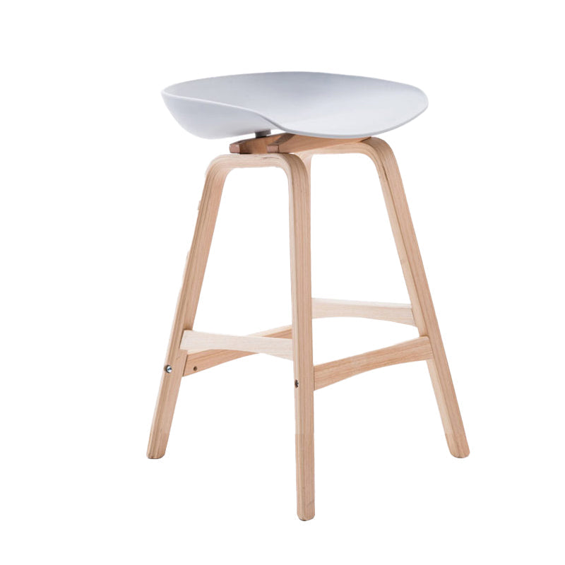 Scandinavia Style Bar-stool Wooden Legs PP Seat for Restaurant Bar Light Gray 1 Piece Counter Stool(26"H) Clearhalo 'Bar Furniture' 'Bar Stools' 'bar_stools' 'furn' 'furn_bar_stools' 'furniture_bar_stools' 'Kitchen & Dining Furniture' 'kitchen&dining_furn' 'kitchen' 'kitchen_furn' Furniture' 4514708