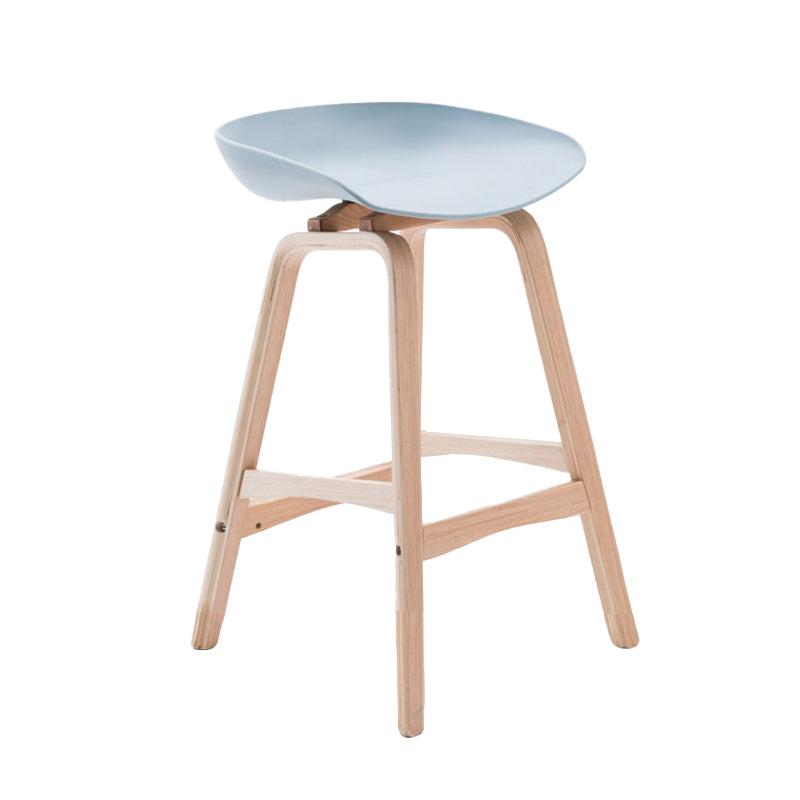 Scandinavia Style Bar-stool Wooden Legs PP Seat for Restaurant Bar Pewter 1 Piece Counter Stool(26"H) Clearhalo 'Bar Furniture' 'Bar Stools' 'bar_stools' 'furn' 'furn_bar_stools' 'furniture_bar_stools' 'Kitchen & Dining Furniture' 'kitchen&dining_furn' 'kitchen' 'kitchen_furn' Furniture' 4514714