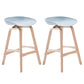 Scandinavia Style Bar-stool Wooden Legs PP Seat for Restaurant Bar Pewter 2 Piece Set Counter Stool(26"H) Clearhalo 'Bar Furniture' 'Bar Stools' 'bar_stools' 'furn' 'furn_bar_stools' 'furniture_bar_stools' 'Kitchen & Dining Furniture' 'kitchen&dining_furn' 'kitchen' 'kitchen_furn' Furniture' 4514715