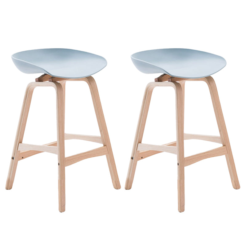 Scandinavia Style Bar-stool Wooden Legs PP Seat for Restaurant Bar Pewter 2 Piece Set Counter Stool(26"H) Clearhalo 'Bar Furniture' 'Bar Stools' 'bar_stools' 'furn' 'furn_bar_stools' 'furniture_bar_stools' 'Kitchen & Dining Furniture' 'kitchen&dining_furn' 'kitchen' 'kitchen_furn' Furniture' 4514715