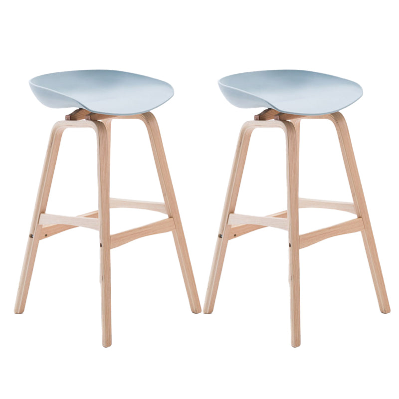 Scandinavia Style Bar-stool Wooden Legs PP Seat for Restaurant Bar Pewter 2 Piece Set Bar Stool(30"H) Clearhalo 'Bar Furniture' 'Bar Stools' 'bar_stools' 'furn' 'furn_bar_stools' 'furniture_bar_stools' 'Kitchen & Dining Furniture' 'kitchen&dining_furn' 'kitchen' 'kitchen_furn' Furniture' 4514718