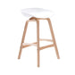 Scandinavia Style Bar-stool Wooden Legs PP Seat for Restaurant Bar White 1 Piece Counter Stool(26"H) Clearhalo 'Bar Furniture' 'Bar Stools' 'bar_stools' 'furn' 'furn_bar_stools' 'furniture_bar_stools' 'Kitchen & Dining Furniture' 'kitchen&dining_furn' 'kitchen' 'kitchen_furn' Furniture' 4514720