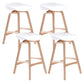 Scandinavia Style Bar-stool Wooden Legs PP Seat for Restaurant Bar White 4 Piece Set Counter Stool(26"H) Clearhalo 'Bar Furniture' 'Bar Stools' 'bar_stools' 'furn' 'furn_bar_stools' 'furniture_bar_stools' 'Kitchen & Dining Furniture' 'kitchen&dining_furn' 'kitchen' 'kitchen_furn' Furniture' 4514722