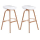 Scandinavia Style Bar-stool Wooden Legs PP Seat for Restaurant Bar White 2 Piece Set Bar Stool(30"H) Clearhalo 'Bar Furniture' 'Bar Stools' 'bar_stools' 'furn' 'furn_bar_stools' 'furniture_bar_stools' 'Kitchen & Dining Furniture' 'kitchen&dining_furn' 'kitchen' 'kitchen_furn' Furniture' 4514724