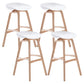 Scandinavia Style Bar-stool Wooden Legs PP Seat for Restaurant Bar White 4 Piece Set Bar Stool(30"H) Clearhalo 'Bar Furniture' 'Bar Stools' 'bar_stools' 'furn' 'furn_bar_stools' 'furniture_bar_stools' 'Kitchen & Dining Furniture' 'kitchen&dining_furn' 'kitchen' 'kitchen_furn' Furniture' 4514725