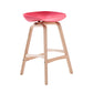 Scandinavia Style Bar-stool Wooden Legs PP Seat for Restaurant Bar Red 1 Piece Counter Stool(26"H) Clearhalo 'Bar Furniture' 'Bar Stools' 'bar_stools' 'furn' 'furn_bar_stools' 'furniture_bar_stools' 'Kitchen & Dining Furniture' 'kitchen&dining_furn' 'kitchen' 'kitchen_furn' Furniture' 4514726