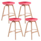 Scandinavia Style Bar-stool Wooden Legs PP Seat for Restaurant Bar Red 4 Piece Set Counter Stool(26"H) Clearhalo 'Bar Furniture' 'Bar Stools' 'bar_stools' 'furn' 'furn_bar_stools' 'furniture_bar_stools' 'Kitchen & Dining Furniture' 'kitchen&dining_furn' 'kitchen' 'kitchen_furn' Furniture' 4514728