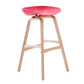 Scandinavia Style Bar-stool Wooden Legs PP Seat for Restaurant Bar Red 1 Piece Bar Stool(30"H) Clearhalo 'Bar Furniture' 'Bar Stools' 'bar_stools' 'furn' 'furn_bar_stools' 'furniture_bar_stools' 'Kitchen & Dining Furniture' 'kitchen&dining_furn' 'kitchen' 'kitchen_furn' Furniture' 4514729