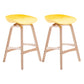 Scandinavia Style Bar-stool Wooden Legs PP Seat for Restaurant Bar Yellow 2 Piece Set Counter Stool(26"H) Clearhalo 'Bar Furniture' 'Bar Stools' 'bar_stools' 'furn' 'furn_bar_stools' 'furniture_bar_stools' 'Kitchen & Dining Furniture' 'kitchen&dining_furn' 'kitchen' 'kitchen_furn' Furniture' 4514733