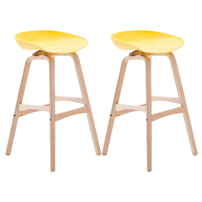 Scandinavia Style Bar-stool Wooden Legs PP Seat for Restaurant Bar Yellow 2 Piece Set Bar Stool(30"H) Clearhalo 'Bar Furniture' 'Bar Stools' 'bar_stools' 'furn' 'furn_bar_stools' 'furniture_bar_stools' 'Kitchen & Dining Furniture' 'kitchen&dining_furn' 'kitchen' 'kitchen_furn' Furniture' 4514736