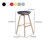 Scandinavia Style Bar-stool Wooden Legs PP Seat for Restaurant Bar Clearhalo 'Bar Furniture' 'Bar Stools' 'bar_stools' 'furn' 'furn_bar_stools' 'furniture_bar_stools' 'Kitchen & Dining Furniture' 'kitchen&dining_furn' 'kitchen' 'kitchen_furn' Furniture' 4514739