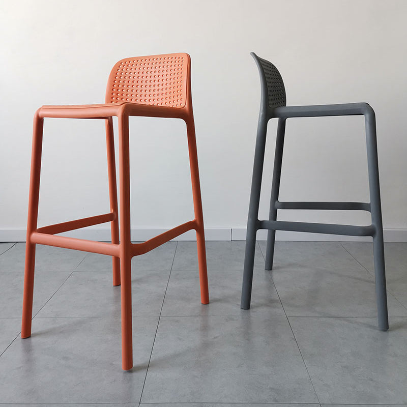 Modern Counter Bar Stool Plastic Armless Bar Stool with Footrest and Backrest Clearhalo 'Bar Furniture' 'Bar Stools' 'bar_stools' 'furn' 'furn_bar_stools' 'furniture_bar_stools' 'Kitchen & Dining Furniture' 'kitchen&dining_furn' 'kitchen' 'kitchen_furn' Furniture' 4517269