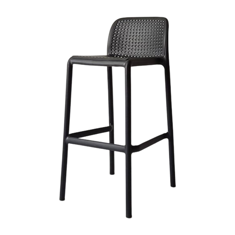 Modern Counter Bar Stool Plastic Armless Bar Stool with Footrest and Backrest Black 1 Piece Clearhalo 'Bar Furniture' 'Bar Stools' 'bar_stools' 'furn' 'furn_bar_stools' 'furniture_bar_stools' 'Kitchen & Dining Furniture' 'kitchen&dining_furn' 'kitchen' 'kitchen_furn' Furniture' 4517270