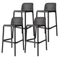 Modern Counter Bar Stool Plastic Armless Bar Stool with Footrest and Backrest Black 4 Piece Set Clearhalo 'Bar Furniture' 'Bar Stools' 'bar_stools' 'furn' 'furn_bar_stools' 'furniture_bar_stools' 'Kitchen & Dining Furniture' 'kitchen&dining_furn' 'kitchen' 'kitchen_furn' Furniture' 4517273