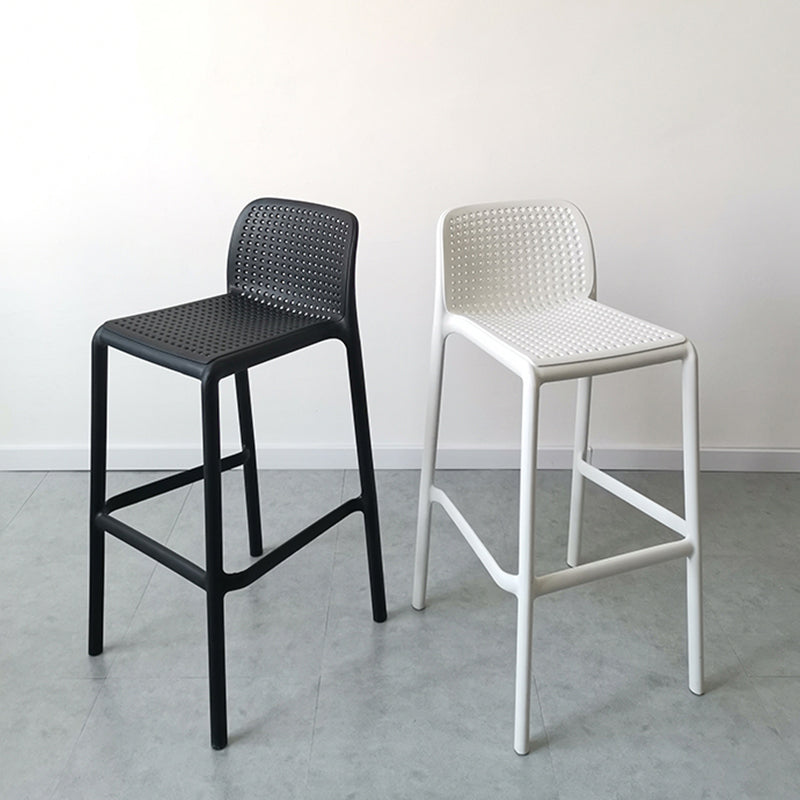 Modern Counter Bar Stool Plastic Armless Bar Stool with Footrest and Backrest Clearhalo 'Bar Furniture' 'Bar Stools' 'bar_stools' 'furn' 'furn_bar_stools' 'furniture_bar_stools' 'Kitchen & Dining Furniture' 'kitchen&dining_furn' 'kitchen' 'kitchen_furn' Furniture' 4517274
