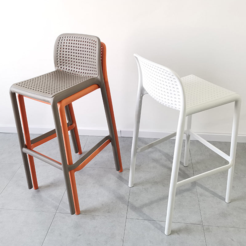 Modern Counter Bar Stool Plastic Armless Bar Stool with Footrest and Backrest Clearhalo 'Bar Furniture' 'Bar Stools' 'bar_stools' 'furn' 'furn_bar_stools' 'furniture_bar_stools' 'Kitchen & Dining Furniture' 'kitchen&dining_furn' 'kitchen' 'kitchen_furn' Furniture' 4517275