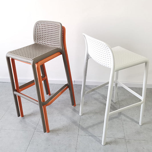 Modern Counter Bar Stool Plastic Armless Bar Stool with Footrest and Backrest Clearhalo 'Bar Furniture' 'Bar Stools' 'bar_stools' 'furn' 'furn_bar_stools' 'furniture_bar_stools' 'Kitchen & Dining Furniture' 'kitchen&dining_furn' 'kitchen' 'kitchen_furn' Furniture' 4517275