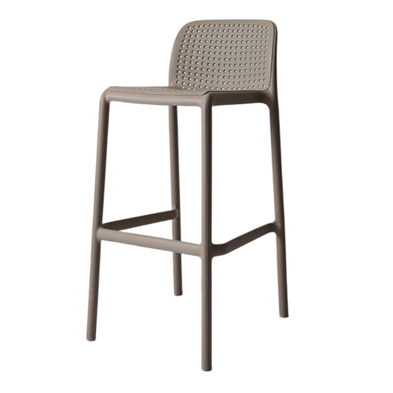 Modern Counter Bar Stool Plastic Armless Bar Stool with Footrest and Backrest Gray-Khaki 1 Piece Clearhalo 'Bar Furniture' 'Bar Stools' 'bar_stools' 'furn' 'furn_bar_stools' 'furniture_bar_stools' 'Kitchen & Dining Furniture' 'kitchen&dining_furn' 'kitchen' 'kitchen_furn' Furniture' 4517276