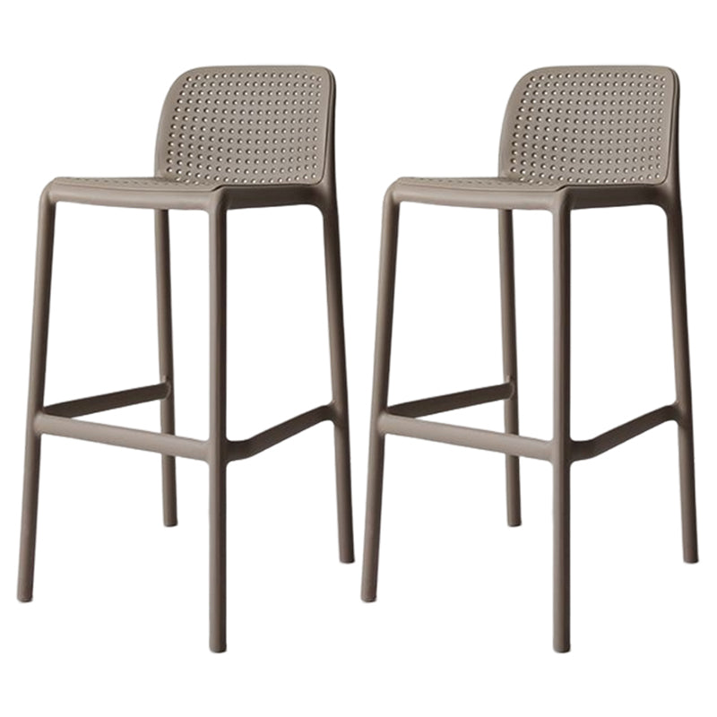 Modern Counter Bar Stool Plastic Armless Bar Stool with Footrest and Backrest Gray-Khaki 2 Piece Set Clearhalo 'Bar Furniture' 'Bar Stools' 'bar_stools' 'furn' 'furn_bar_stools' 'furniture_bar_stools' 'Kitchen & Dining Furniture' 'kitchen&dining_furn' 'kitchen' 'kitchen_furn' Furniture' 4517277