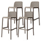 Modern Counter Bar Stool Plastic Armless Bar Stool with Footrest and Backrest Gray-Khaki 4 Piece Set Clearhalo 'Bar Furniture' 'Bar Stools' 'bar_stools' 'furn' 'furn_bar_stools' 'furniture_bar_stools' 'Kitchen & Dining Furniture' 'kitchen&dining_furn' 'kitchen' 'kitchen_furn' Furniture' 4517279