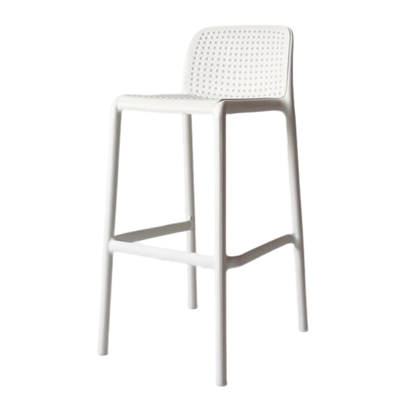 Modern Counter Bar Stool Plastic Armless Bar Stool with Footrest and Backrest White 1 Piece Clearhalo 'Bar Furniture' 'Bar Stools' 'bar_stools' 'furn' 'furn_bar_stools' 'furniture_bar_stools' 'Kitchen & Dining Furniture' 'kitchen&dining_furn' 'kitchen' 'kitchen_furn' Furniture' 4517282