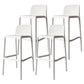 Modern Counter Bar Stool Plastic Armless Bar Stool with Footrest and Backrest White 4 Piece Set Clearhalo 'Bar Furniture' 'Bar Stools' 'bar_stools' 'furn' 'furn_bar_stools' 'furniture_bar_stools' 'Kitchen & Dining Furniture' 'kitchen&dining_furn' 'kitchen' 'kitchen_furn' Furniture' 4517286