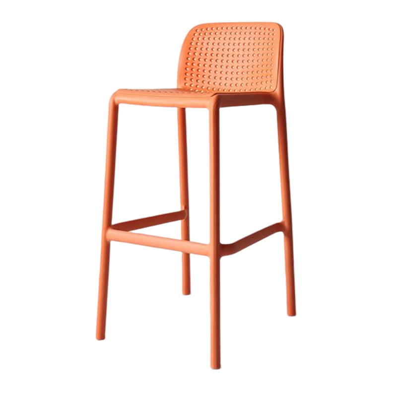 Modern Counter Bar Stool Plastic Armless Bar Stool with Footrest and Backrest Orange 1 Piece Clearhalo 'Bar Furniture' 'Bar Stools' 'bar_stools' 'furn' 'furn_bar_stools' 'furniture_bar_stools' 'Kitchen & Dining Furniture' 'kitchen&dining_furn' 'kitchen' 'kitchen_furn' Furniture' 4517291
