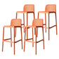 Modern Counter Bar Stool Plastic Armless Bar Stool with Footrest and Backrest Orange 4 Piece Set Clearhalo 'Bar Furniture' 'Bar Stools' 'bar_stools' 'furn' 'furn_bar_stools' 'furniture_bar_stools' 'Kitchen & Dining Furniture' 'kitchen&dining_furn' 'kitchen' 'kitchen_furn' Furniture' 4517293