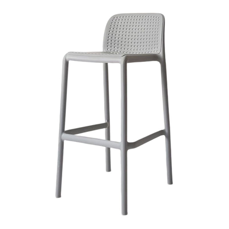 Modern Counter Bar Stool Plastic Armless Bar Stool with Footrest and Backrest Light Gray 1 Piece Clearhalo 'Bar Furniture' 'Bar Stools' 'bar_stools' 'furn' 'furn_bar_stools' 'furniture_bar_stools' 'Kitchen & Dining Furniture' 'kitchen&dining_furn' 'kitchen' 'kitchen_furn' Furniture' 4517294