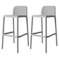 Modern Counter Bar Stool Plastic Armless Bar Stool with Footrest and Backrest Light Gray 2 Piece Set Clearhalo 'Bar Furniture' 'Bar Stools' 'bar_stools' 'furn' 'furn_bar_stools' 'furniture_bar_stools' 'Kitchen & Dining Furniture' 'kitchen&dining_furn' 'kitchen' 'kitchen_furn' Furniture' 4517295